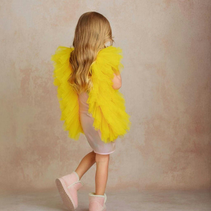 Radiant Yellow Fairy Wings Dress