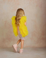 Radiant Yellow Fairy Wings Tulle Birthday Dress for Girls