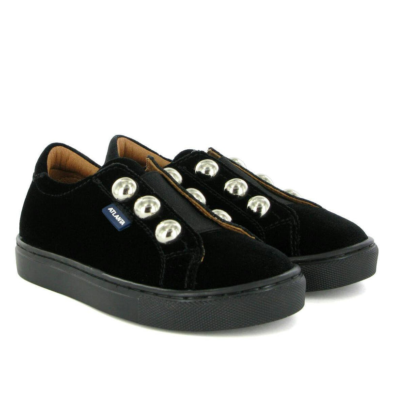 Velvet Slip On Sneaker, Black