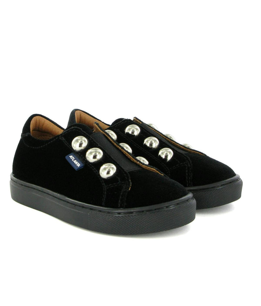 Velvet Slip On Sneaker, Black