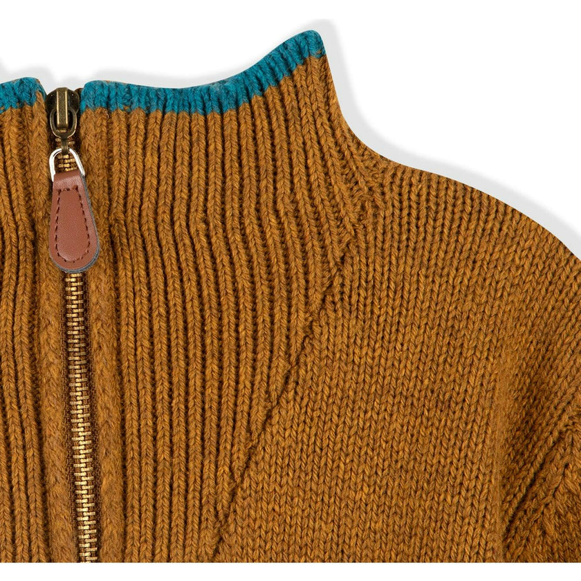 BONTON Contrast Hem Malt Pullover Sweater