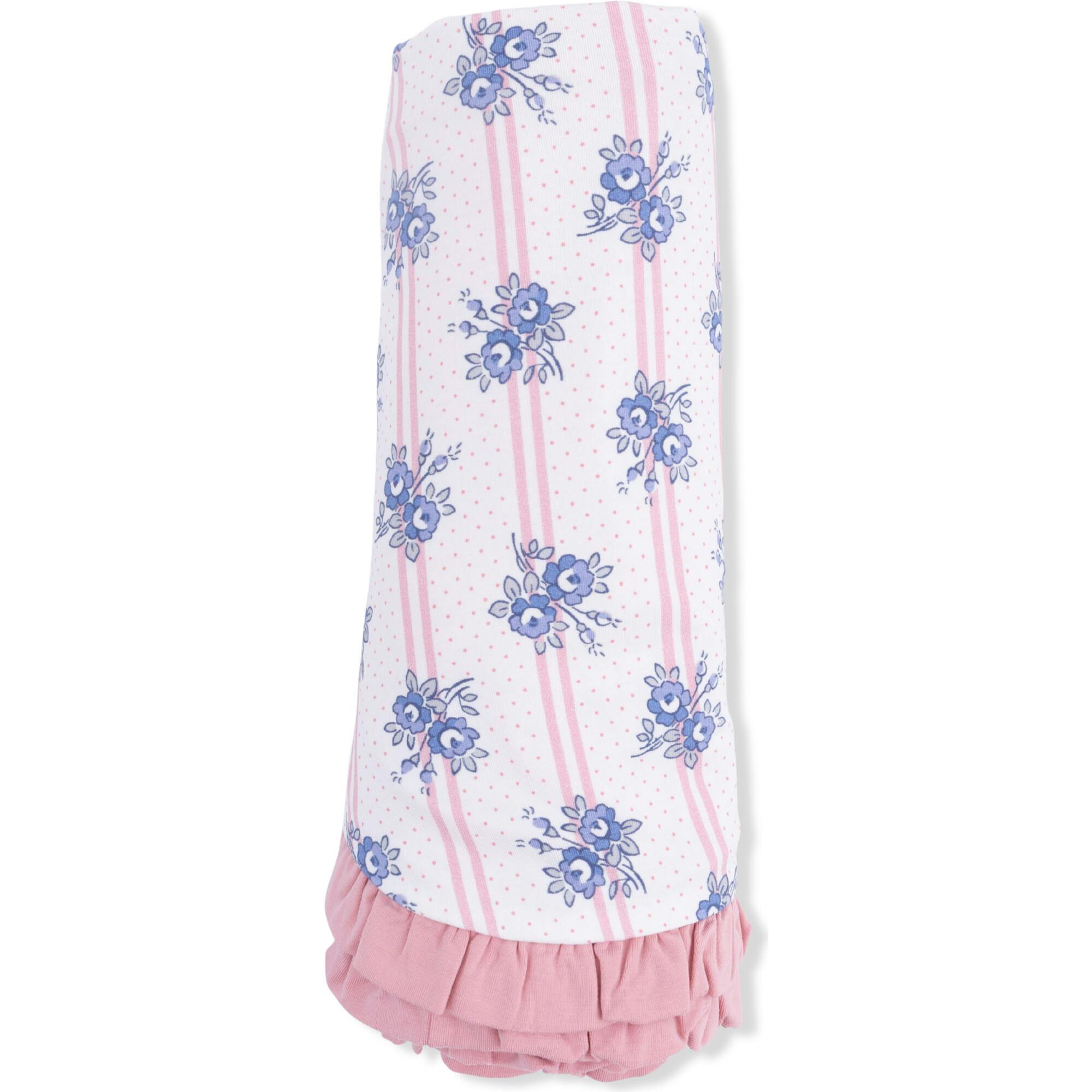 Stripe Dot Roses - Ruffle Blanket