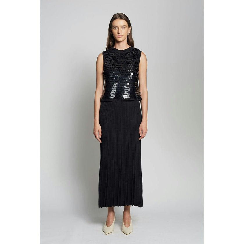 CORA TANK | BLACK W/ BLACK SEQUINS