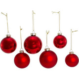 60-80MM Shiny and Matte Red Glass Ball Ornaments