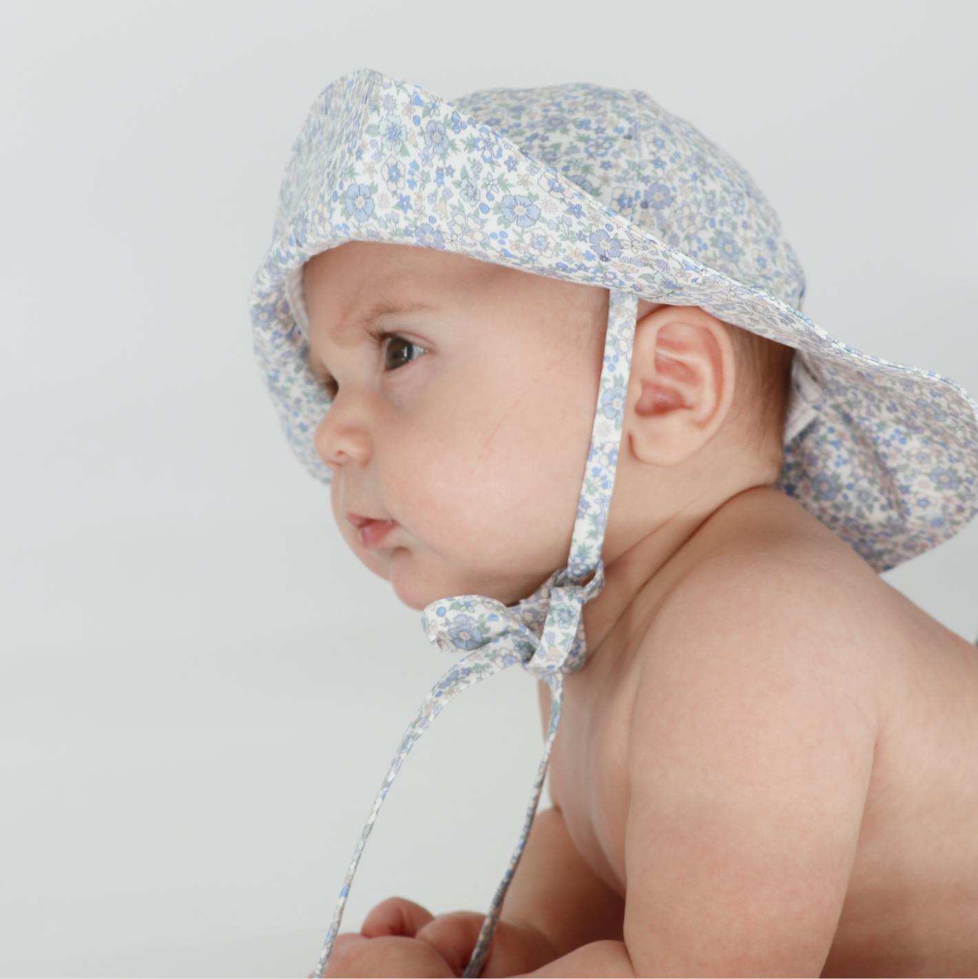 baby slate floral sun hat