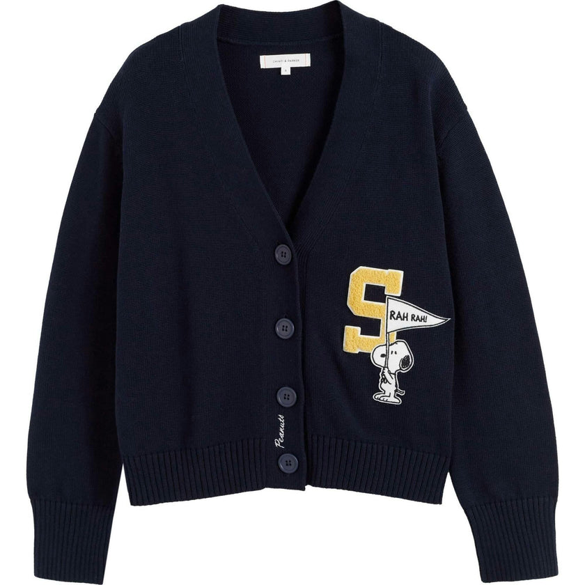 Cotton Snoopy Varsity Cardigan