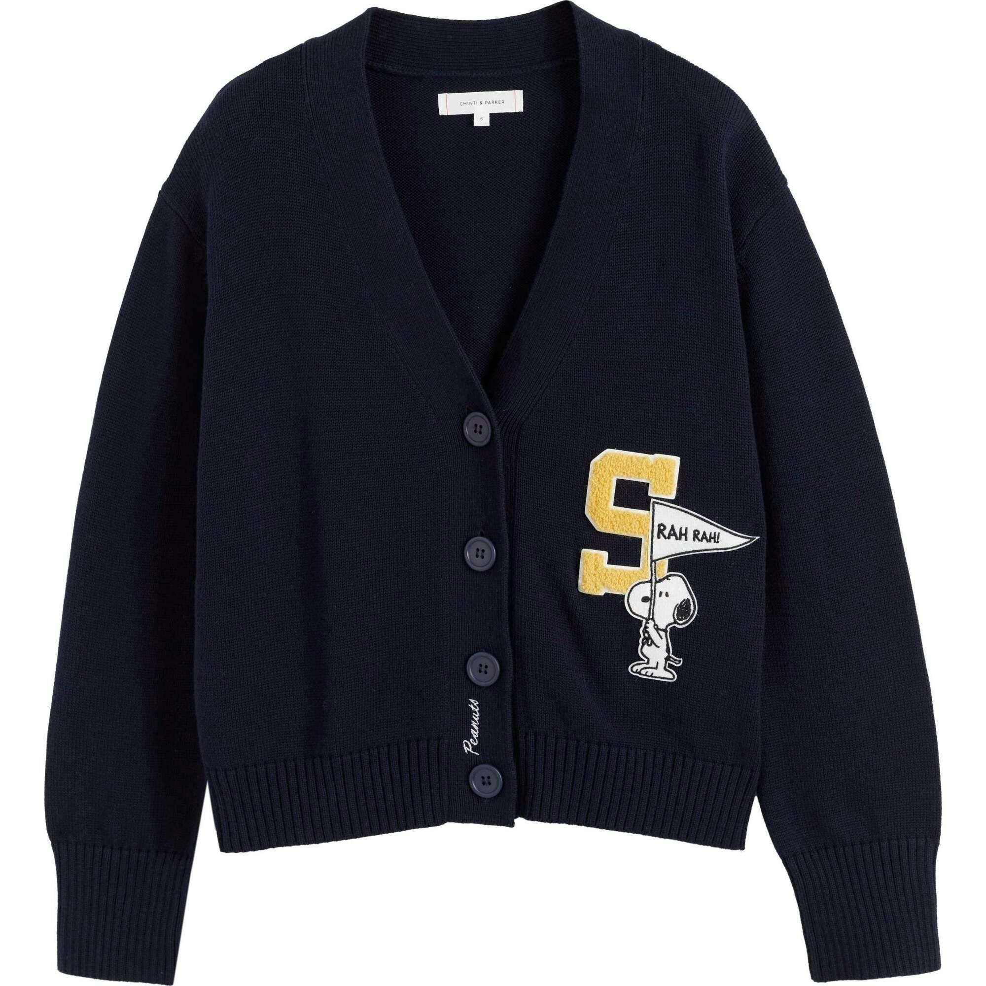 Cotton Snoopy Varsity Cardigan