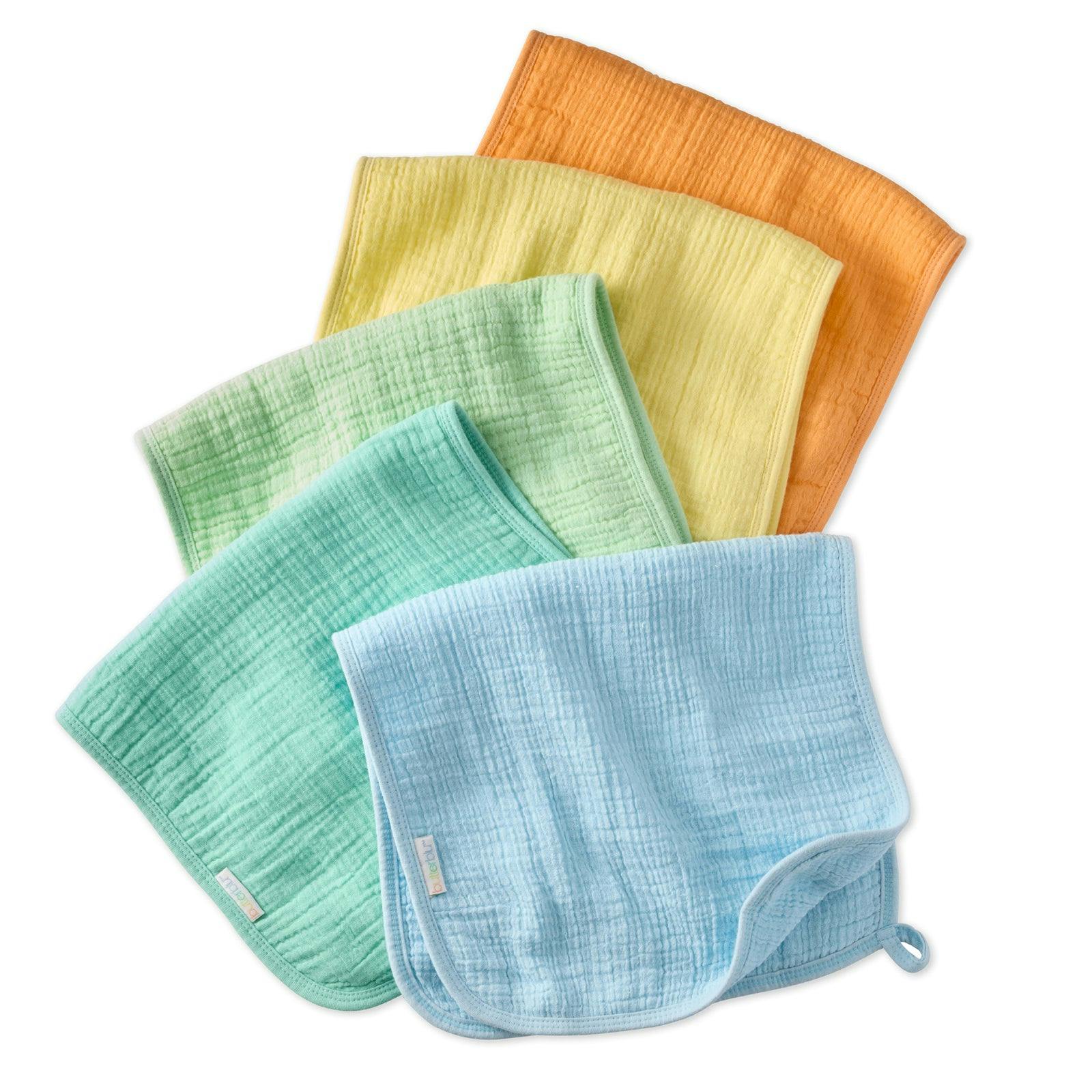 RILEY 5-Pack Crinkle Muslin Burp Cloths
