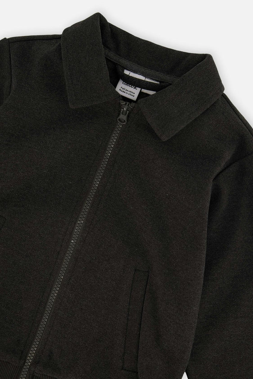 Front Zip Jacket Black