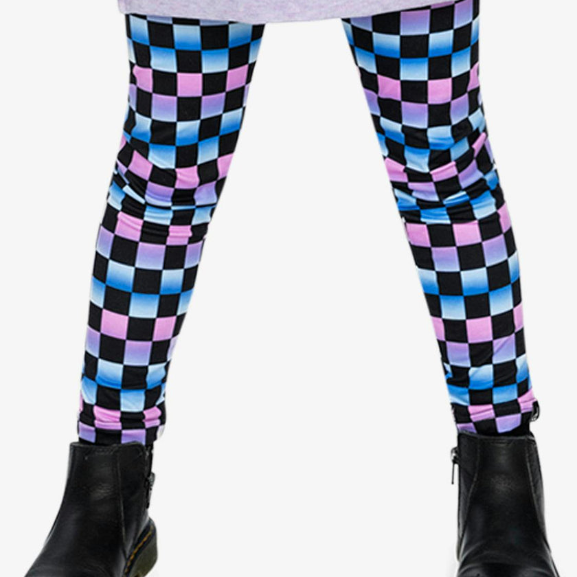 Leggings Black Checkered Print