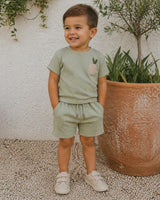 Boys Ribbed Berry Applique Tee & Short Set