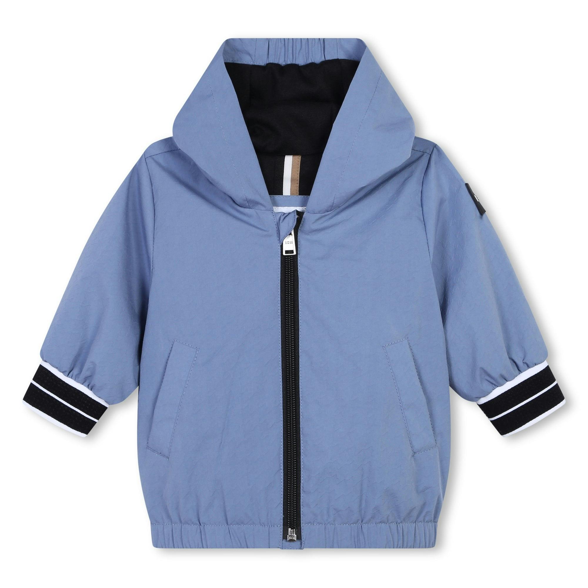 Light Blue Hooded Windbreaker