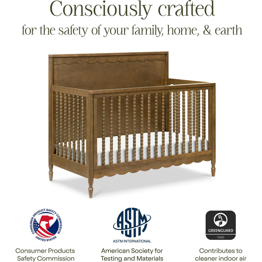 Ambrosia 4-in-1 Convertible Crib in Natural Walnut