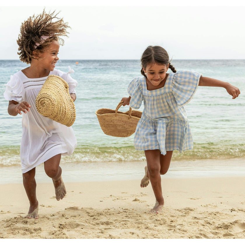 Cornflower Gingham Beach Dress