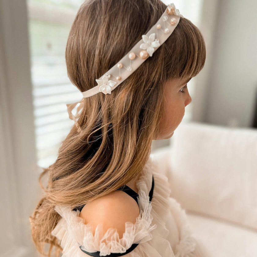 Jackie Peach Hair Sash