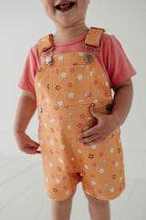 Cotton Overalls Set in Desert Mist Blooms