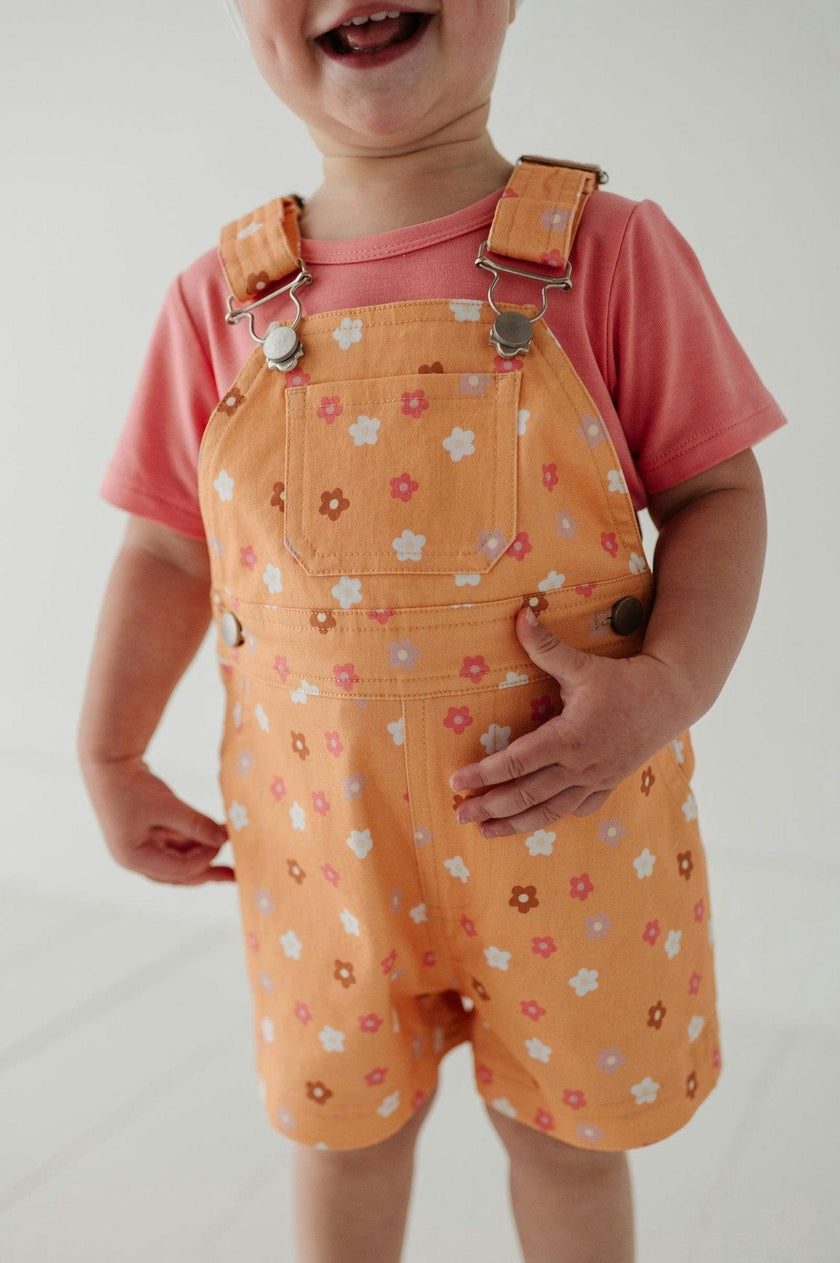 Cotton Overalls Set in Desert Mist Blooms