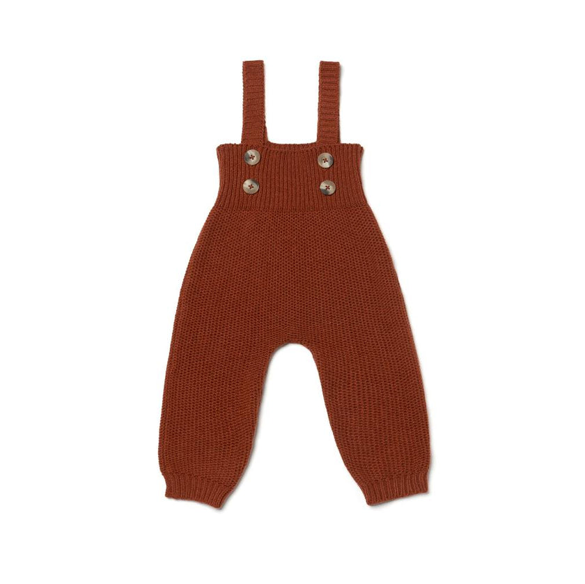 Acorn Ribbed Bib Buttoned Strap Cuffed Ankle Jumper