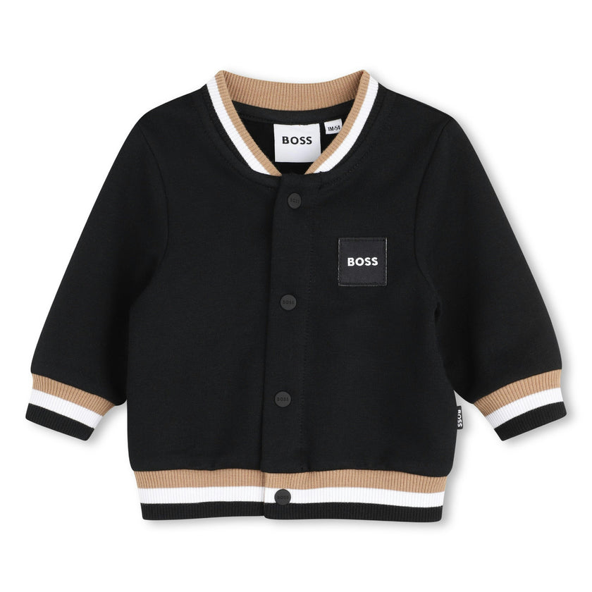 Black Logo Baby Jacket Set