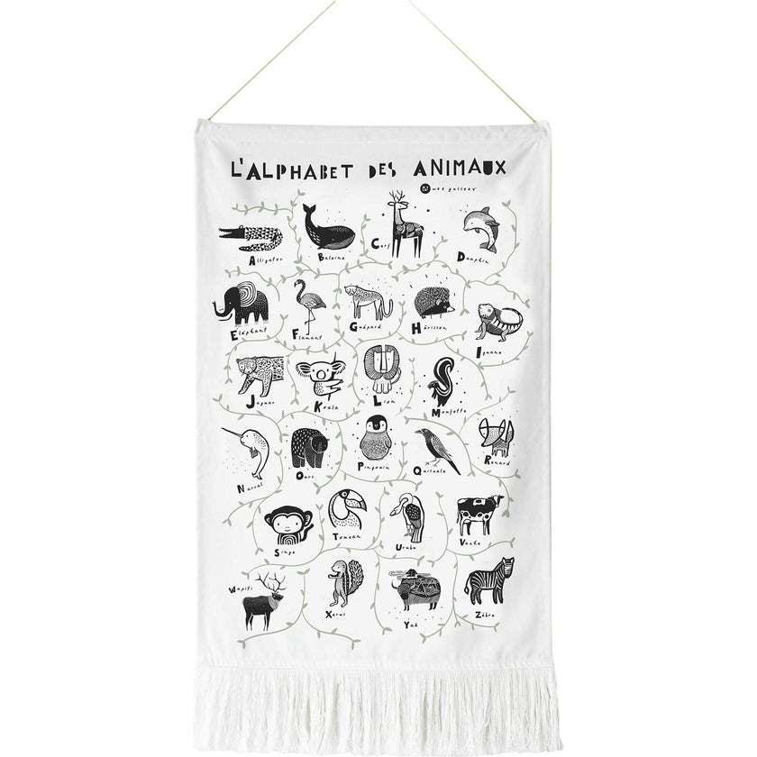Animal Alphabet Printed Tapestry