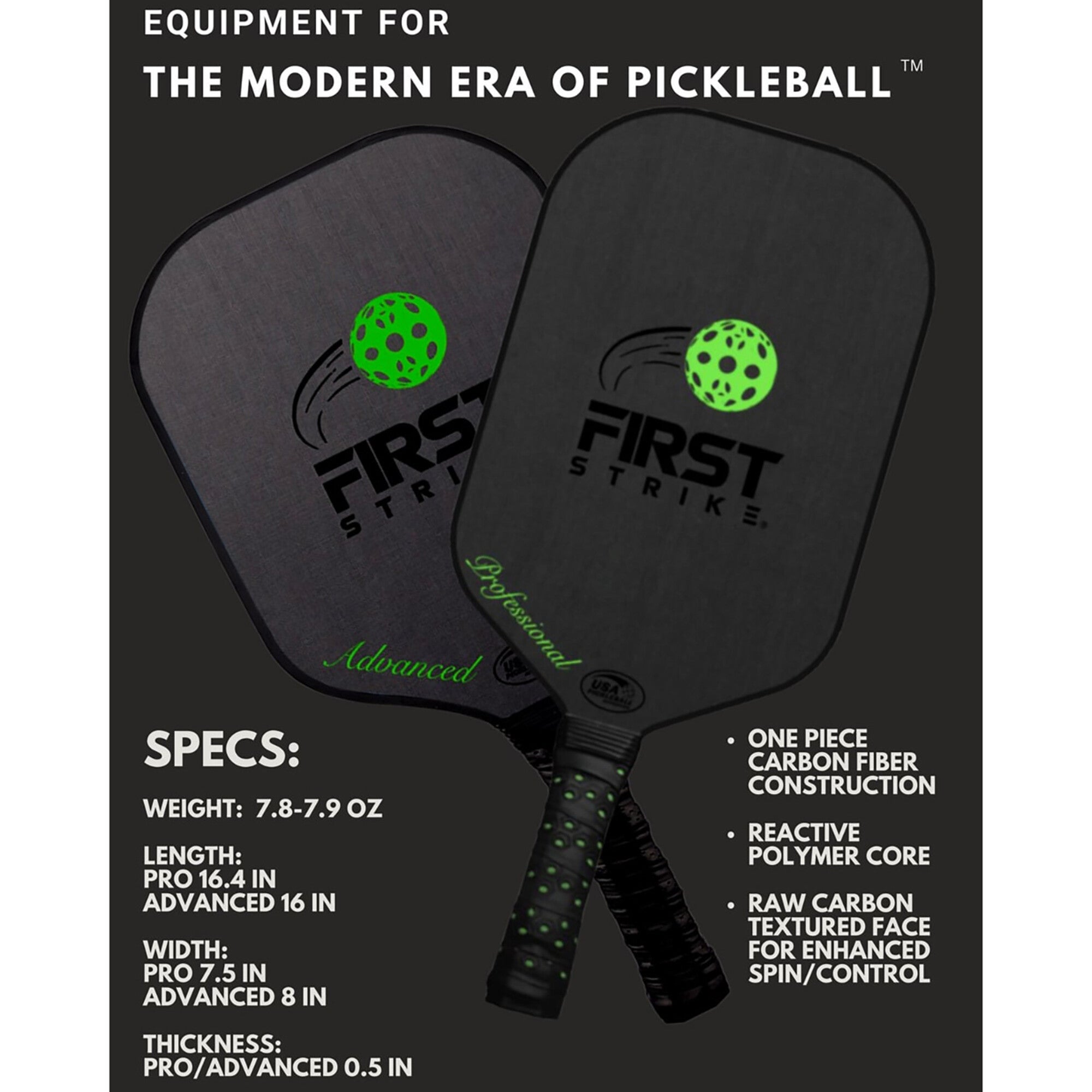 First Strike Pickleball: Professional Pickleball Paddle - Elongated