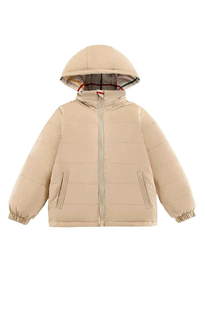 Blake Hooded Reversible Lightweight Down Puffer Jacket, Primary Plaid