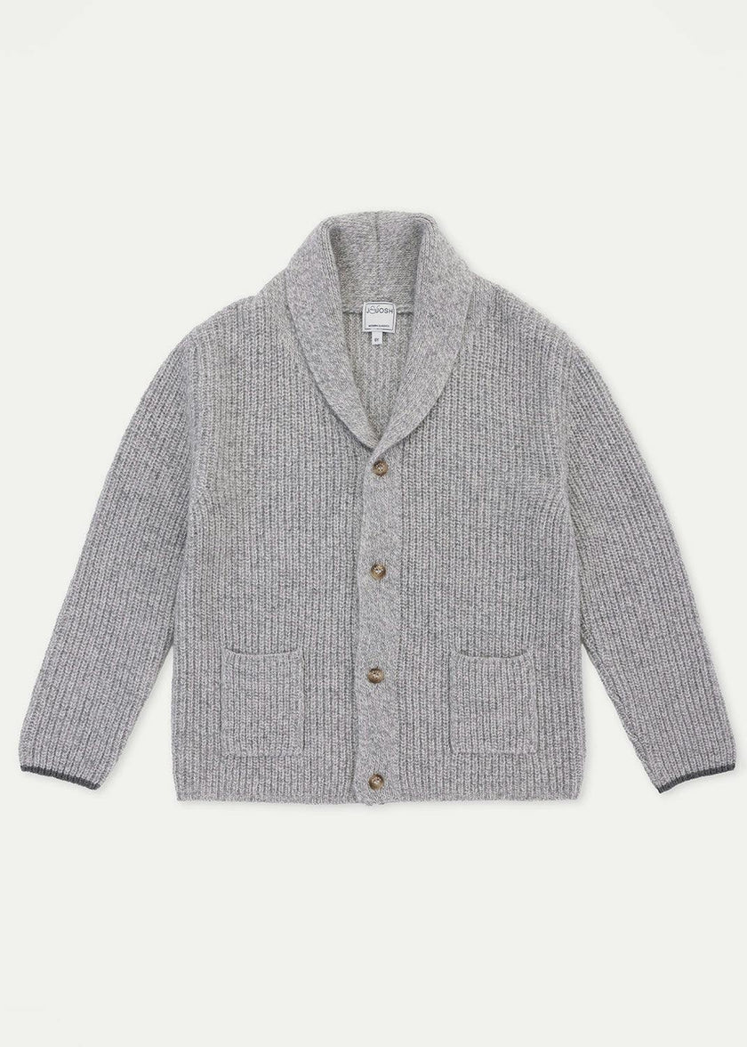 The Light Grey Mouline Merino Cashmere Cardigan