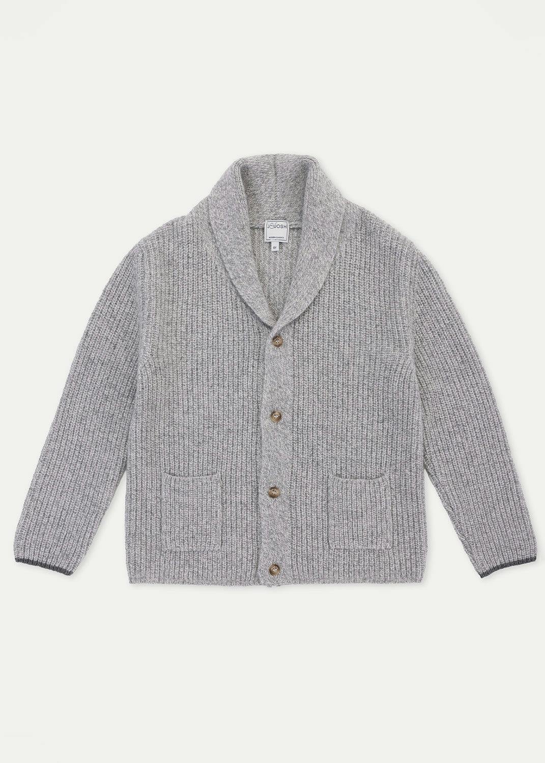 The Light Grey Mouline Merino Cashmere Cardigan