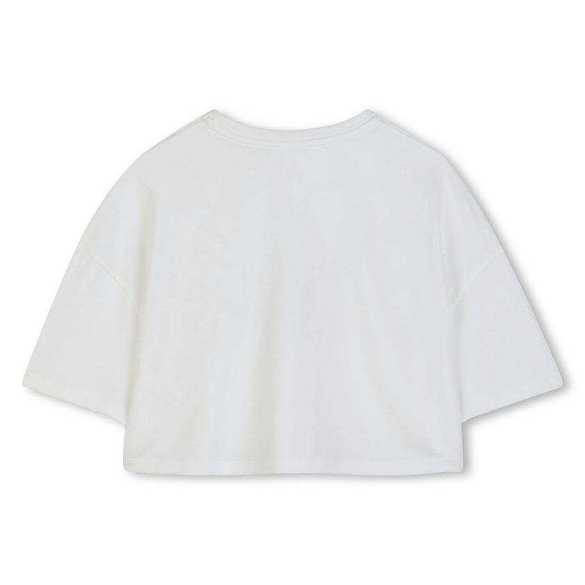 White Chloé Cropped Logo T-Shirt