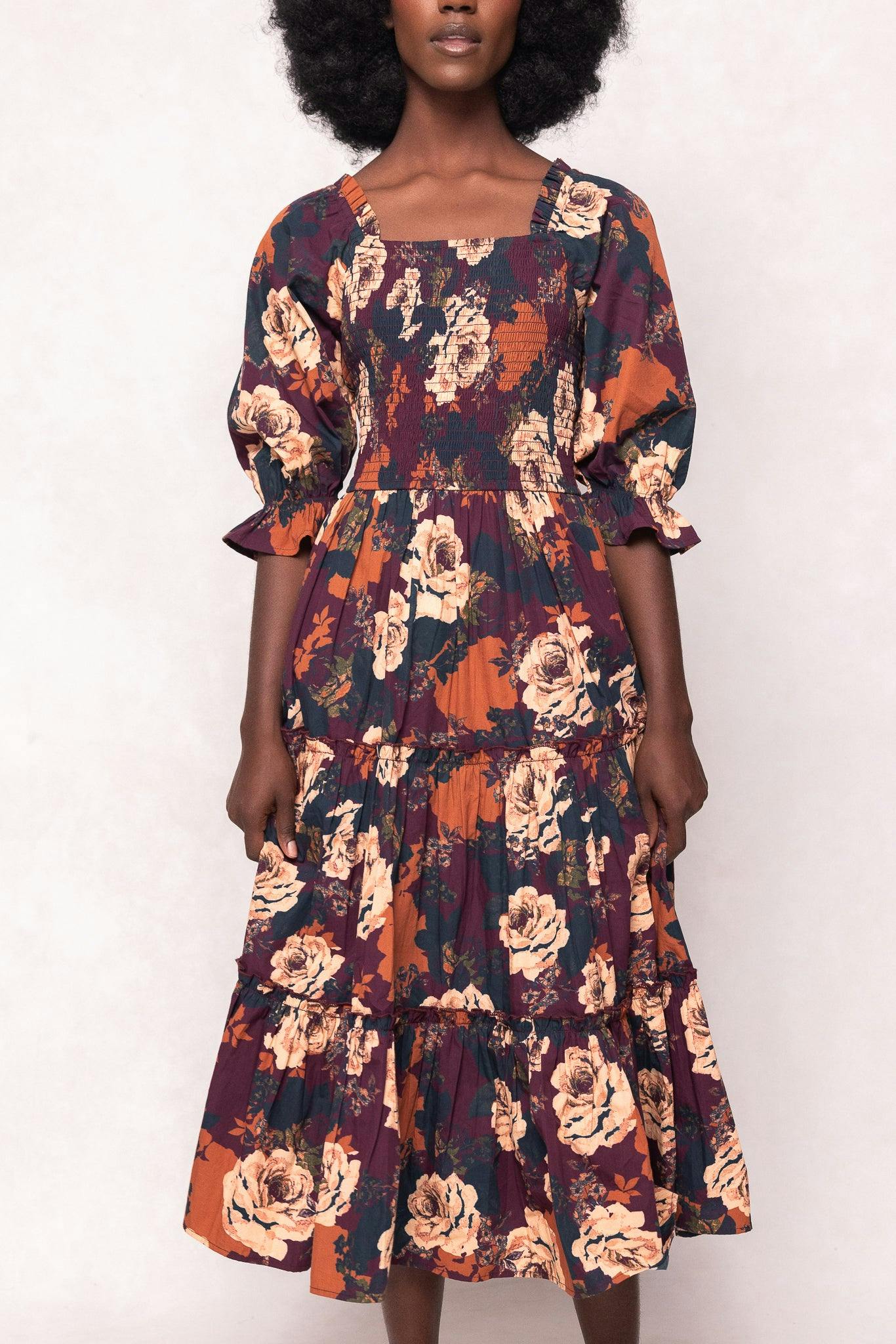 Madeline Dress in Equinox Rose