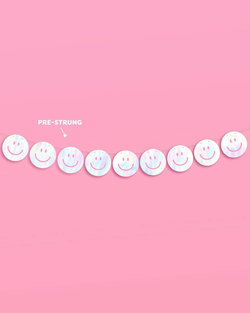 Smiley Banner - iridescent foil banner