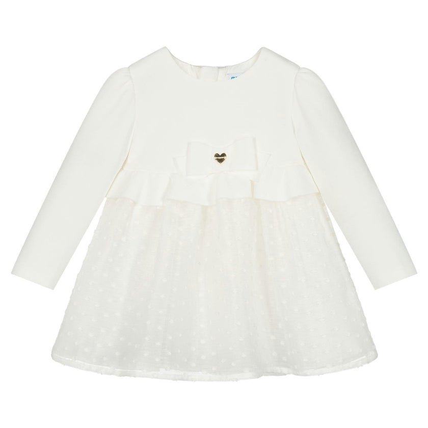 White Heart Plumeti Chiffon Dress
