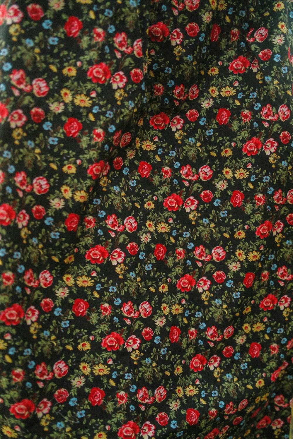 Annalise Dress in Obsidian Vintage Poppies