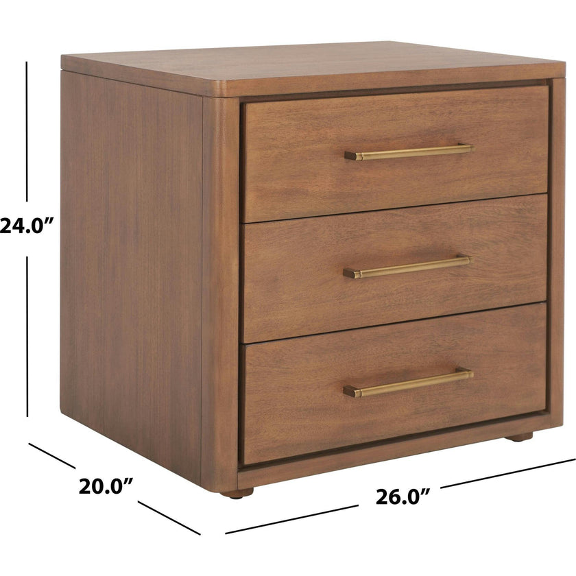 Rosey 3 Drawer Nightstand