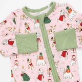 Christmas Dogs Pink - Convertible Romper