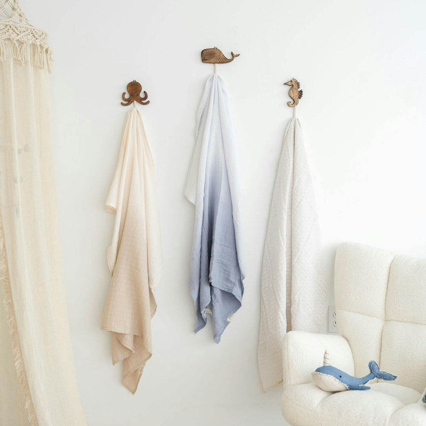 Cove Coastal Wooden Wall Hooks (Set of 4)