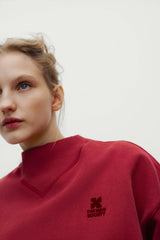 TNS Logo Rib Collar Woman Sweatshirt Rumba Red