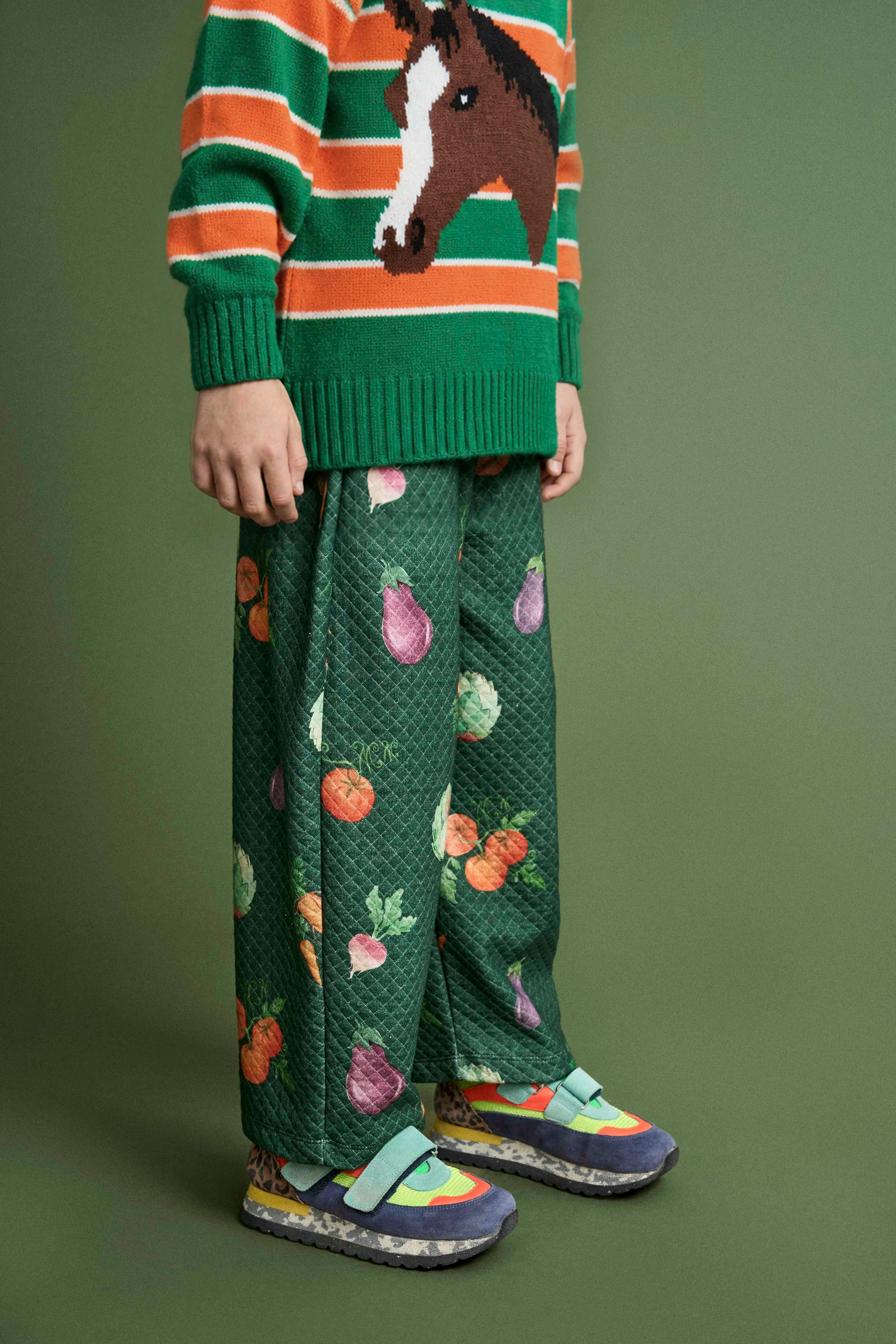 VEGETABLE QUILTED PANTS GREEN