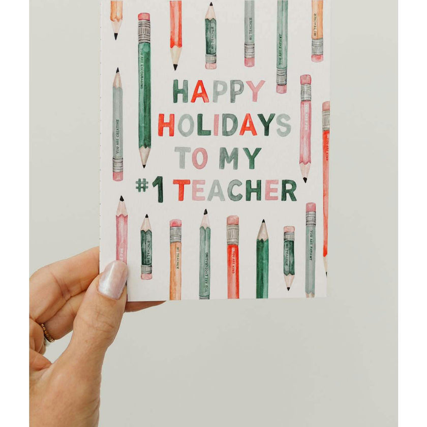 Set of 3 Teacher Happy Holidays Card