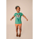 Pom-Pom Rounded Edge Drawstring Gym Shorts, Orange
