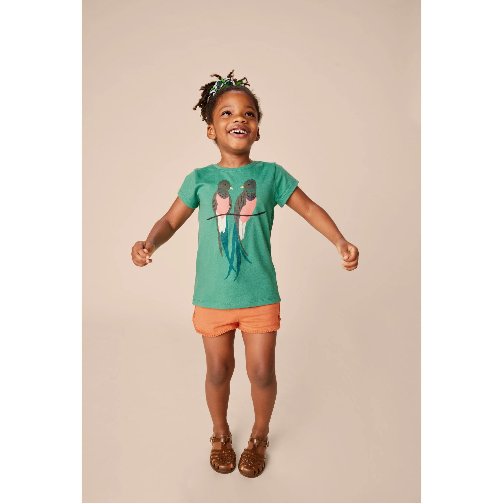 Pom-Pom Rounded Edge Drawstring Gym Shorts, Orange