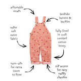 Heart Print Corduroy Overalls