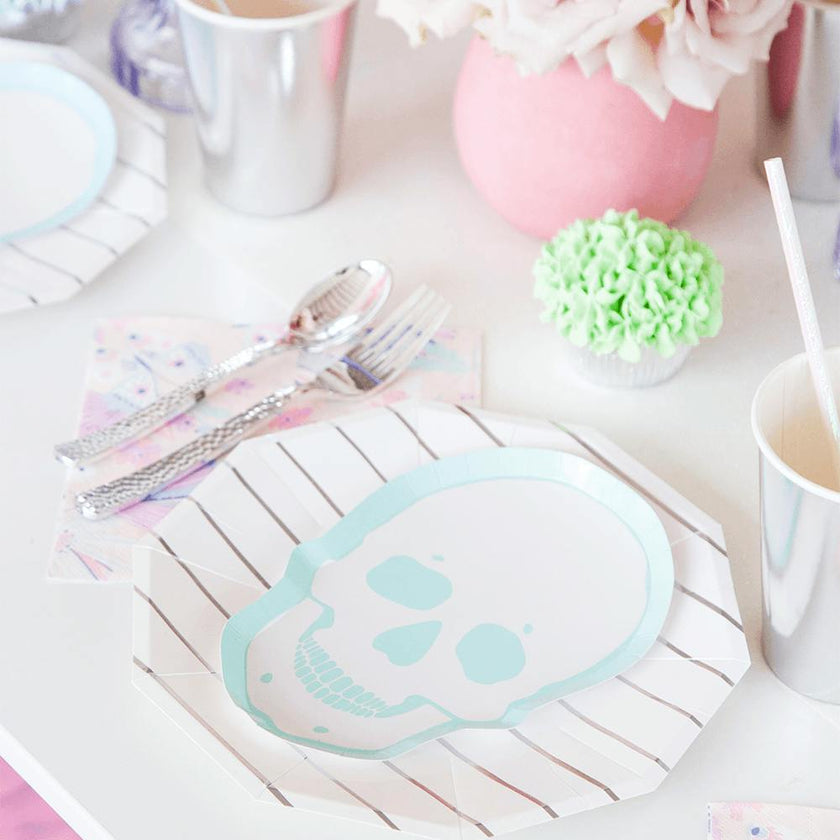 Pastel Skull Dessert Plates