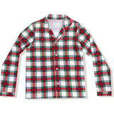 Holiday Plaid - Adult Long Sleeve Coat Style Pajama Top