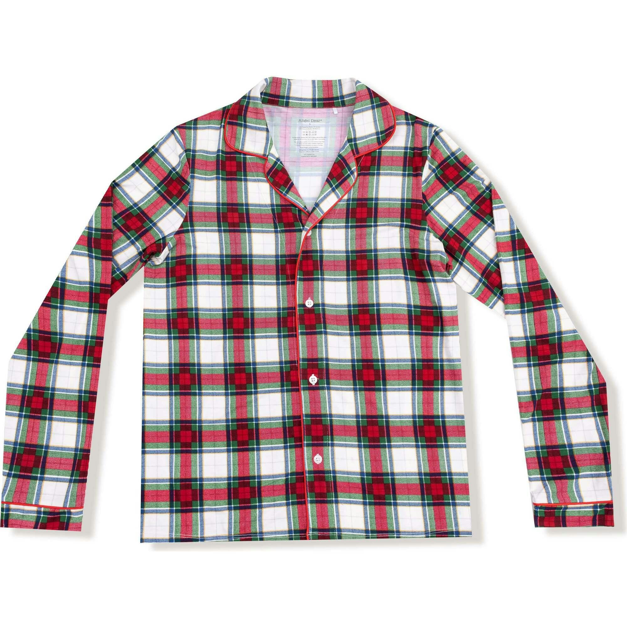 Holiday Plaid - Adult Long Sleeve Coat Style Pajama Top