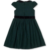 Organic Flutter Sleeve Peter Pan Collar Party Dress, Green