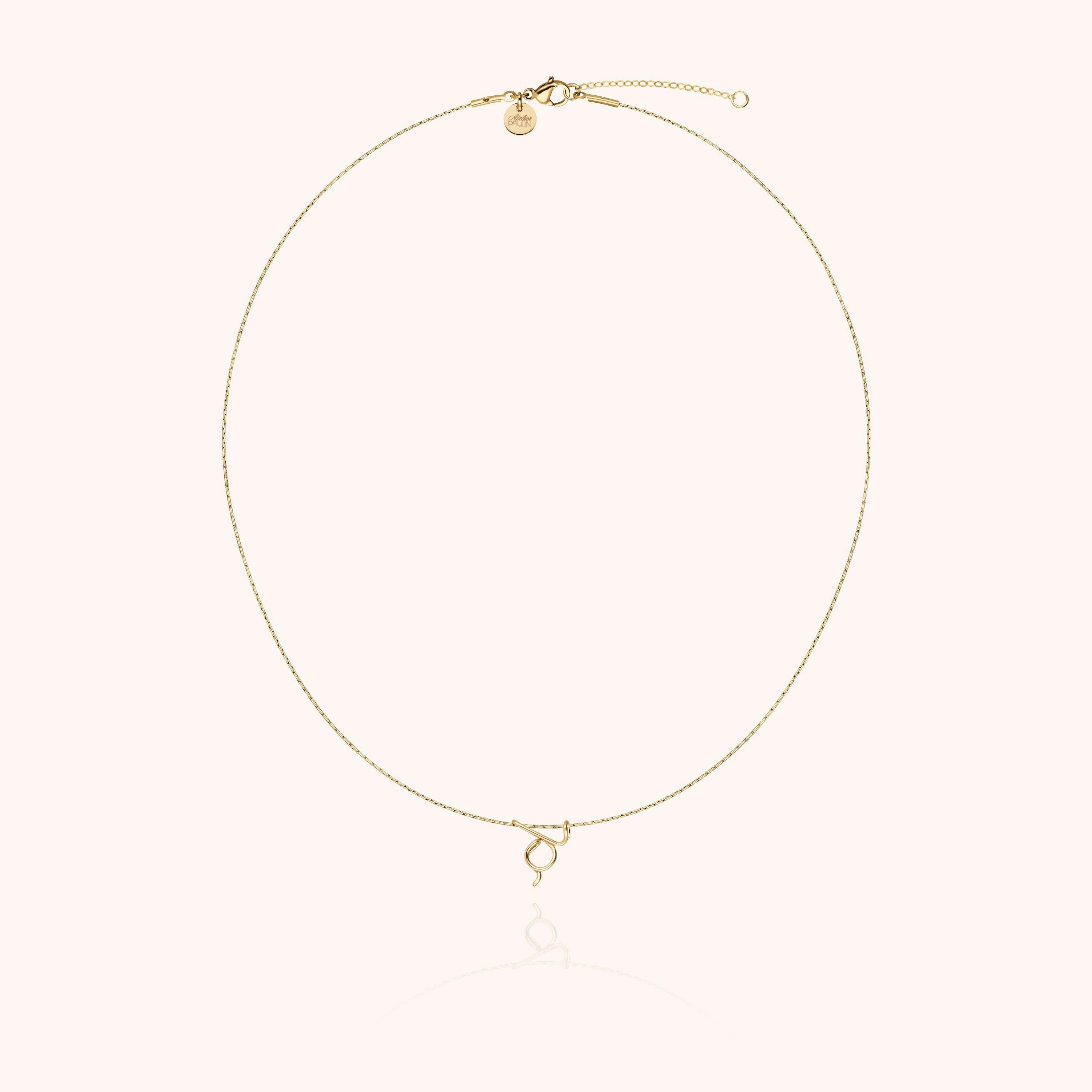 Initial Necklace, 14k Yellow Gold Filled