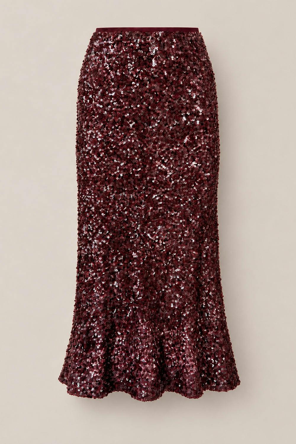 Coralie Skirt in Burgundy Sequin