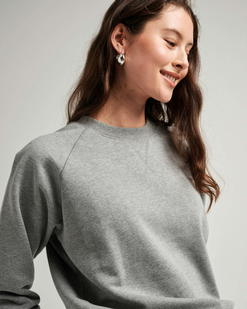 Womens Recycled Fleece Sweatshirt - Recycled Fleece - Heather Grey