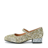 Agnese 2-Color Glitter Buckle Strap Mary Jane Shoes